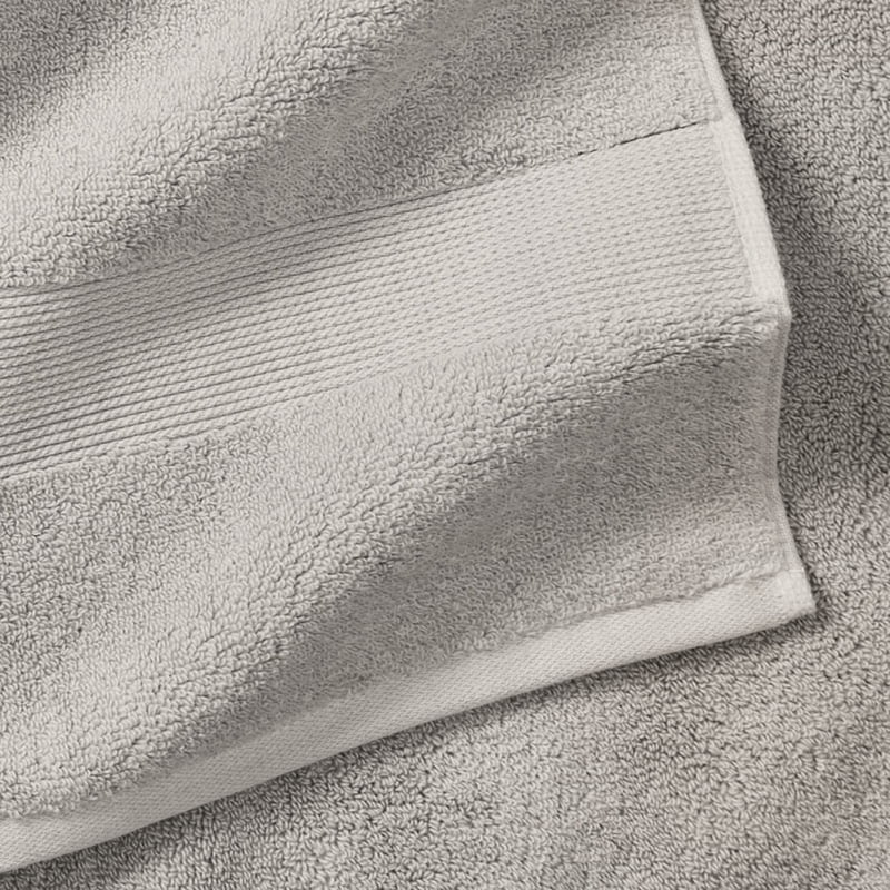 Soft Silver Cotton Bath Towel Set - 4 Piece, Extra Absorbent & Loftier
