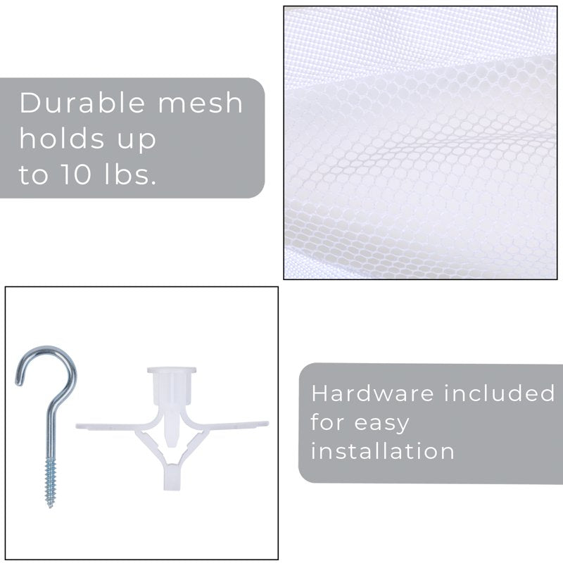 Hanging Toy Storage Organizer Mesh Bin for Kids Room, 33x66 Inches