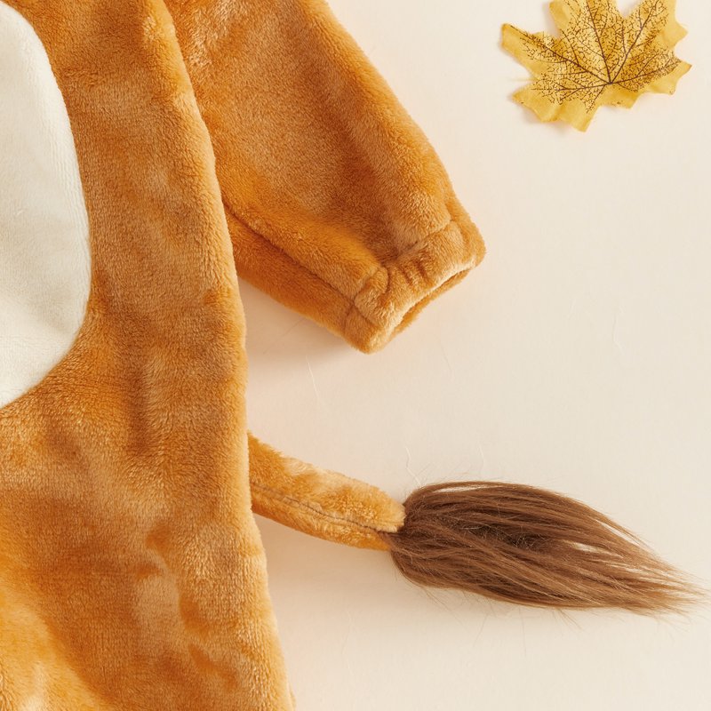 Toddler Baby Lion Costume Jumpsuit for 2-3 Years Khaki Halloween Animal Outfit