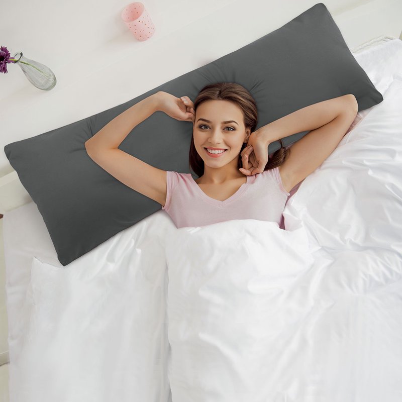 Microfiber Body Pillow Cover 20x54 Grey - Breathable & Soft Bedding