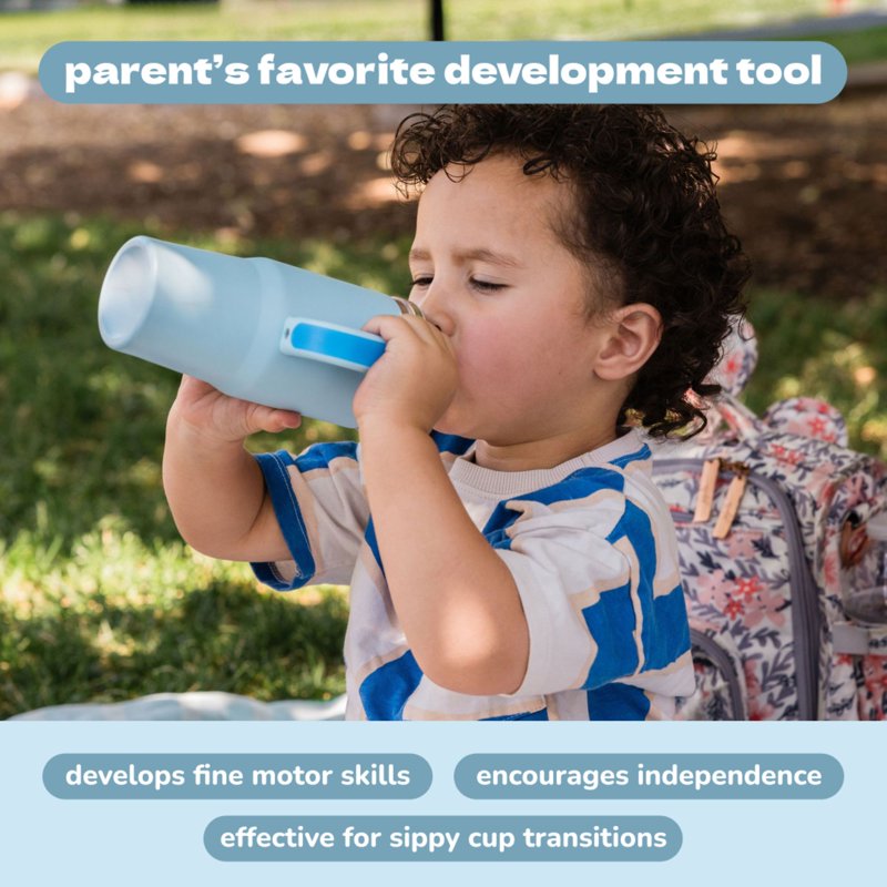 Insulated Kids Tumbler with Silicone Straw - 12oz Blue