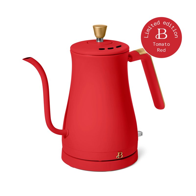 Electric Gooseneck Kettle 1L - 1200W, Tomato Red