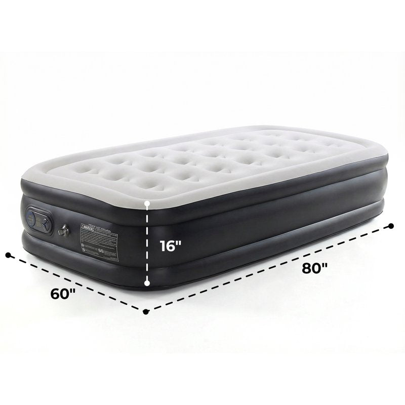 Queen Air Mattress with Built-in Pump 18 Inch Support Black Variation of THIS listing