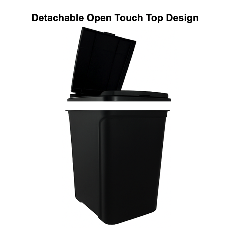 7.6 Gallon Kitchen Trash Can - 2 Pack with Touch Top Lid, Black