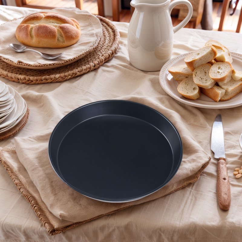 Round Cake Pans Set of 3 - 10.2 in Black Nonstick Baking Sheets