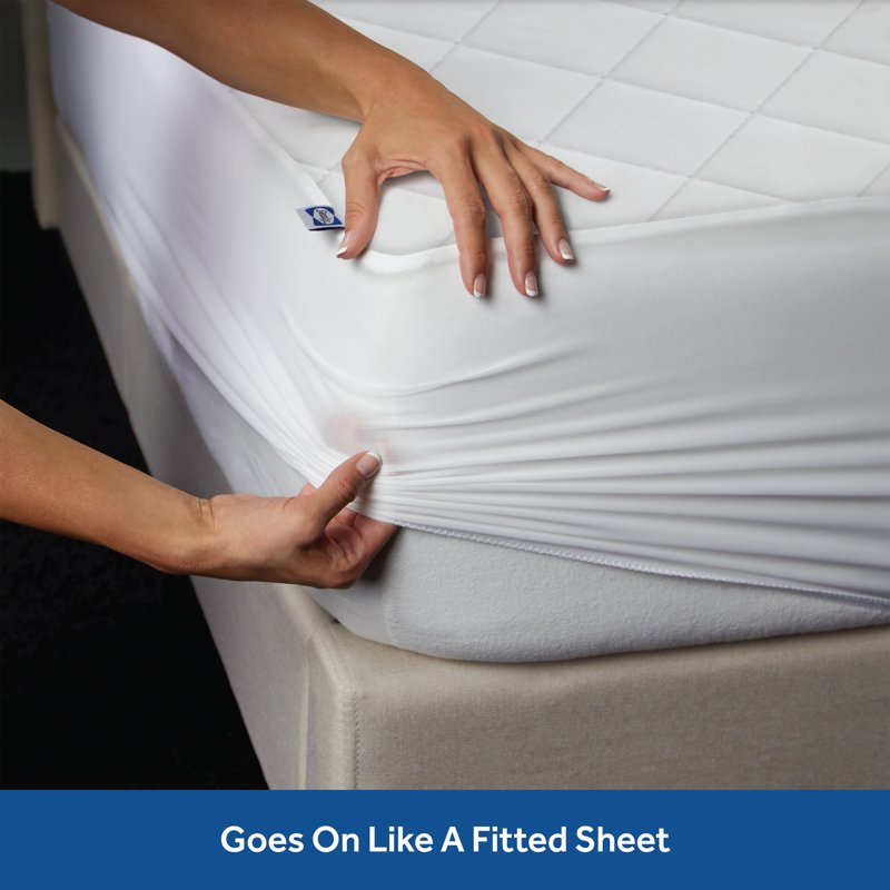 Sealy Luxury Cotton Mattress Pad Twin Fitted High Loft Bed Protector