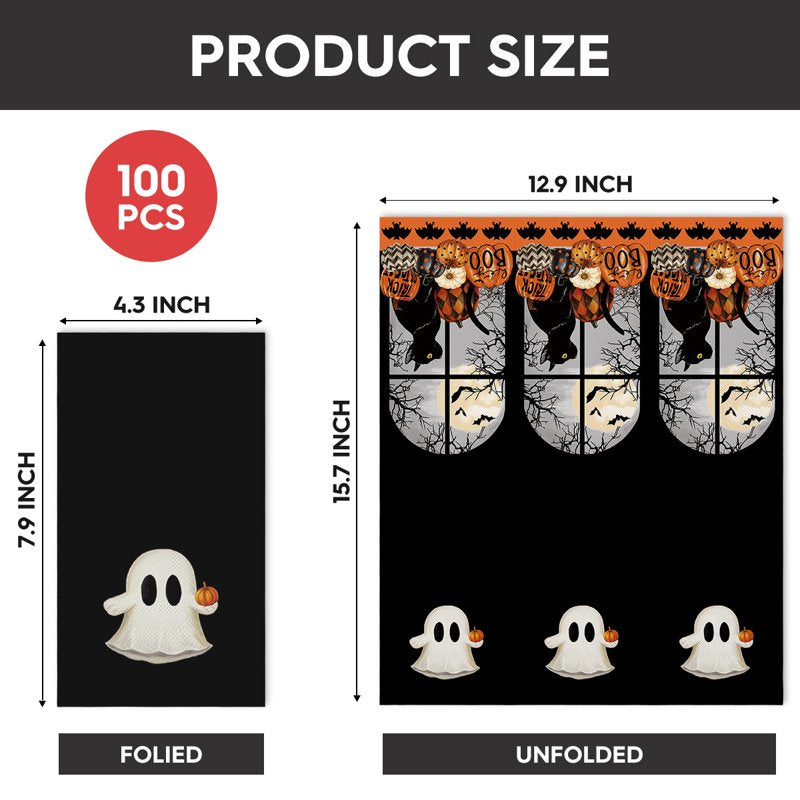 Halloween Paper Napkins 100PCS - TypeH Vibrant Disposable Party Tableware