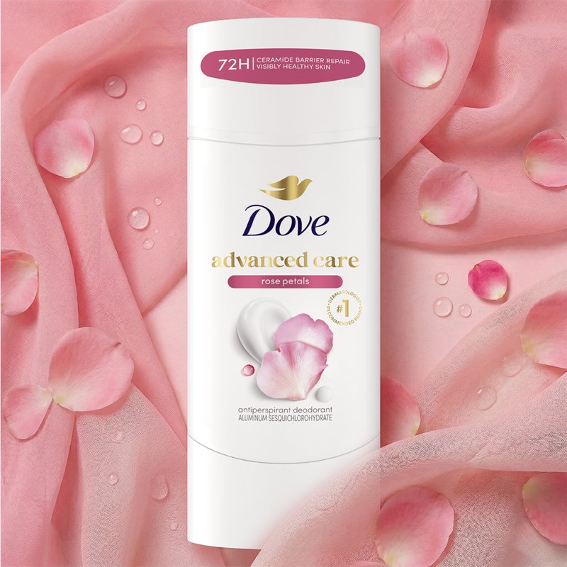 Dove Advanced Care Antiperspirant Deodorant Stick - Rose Petals, 2.6 oz