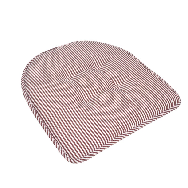 U-Shaped Memory Foam Chair Pad 6-Pack - Burgundy Pinstripe