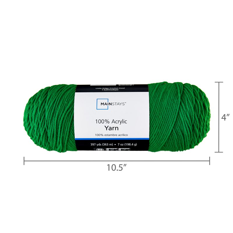 Medium Acrylic Yarn - Turf Green, 7 oz, Knitting & Crocheting Craft Yarn