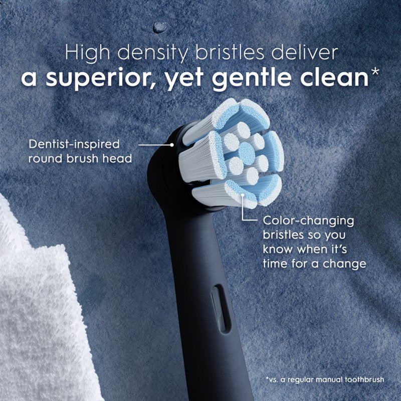 Gentle Care Replacement Brush Heads for Electric Toothbrush, 6 Count, Black