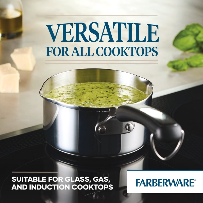 1 Quart Stainless Steel Saucepan with Pour Spout - Induction Compatible