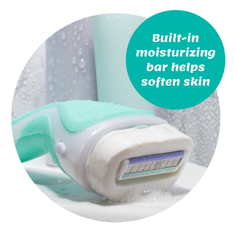 Sensitive Skin Women's Razor Handle with 2 Moisturizing Blade Refills