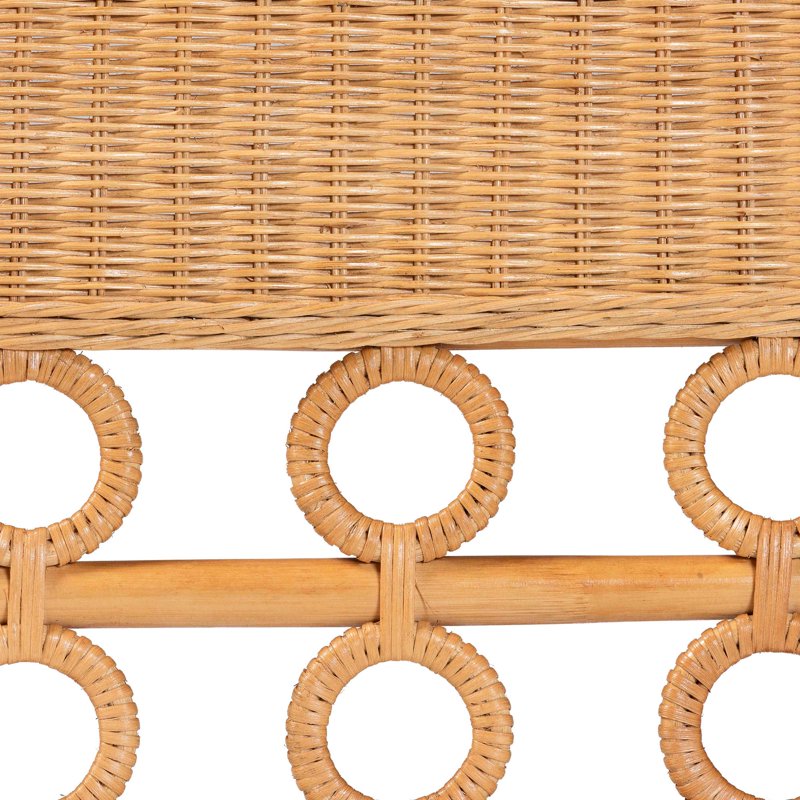 Oxford Boho Dining Nook Bench Set - 2-Piece Light Honey Rattan