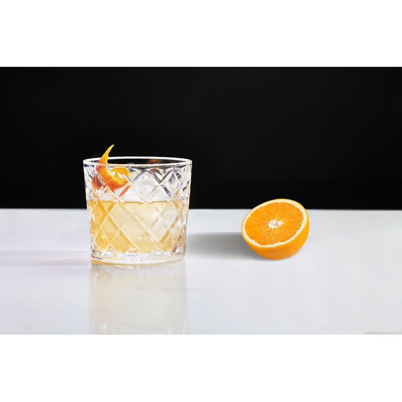 Diamond-Cut Lowball Glasses - Set of 4, 8 oz Tumbler