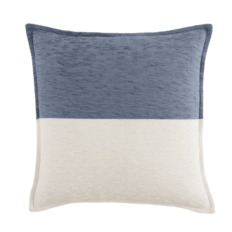 Mainstays Washed Indigo Two-Toned 18x18 Inch Decorative Throw Pillow - Linen Look, Zippered Cover, Indoor Use, 2 Pack