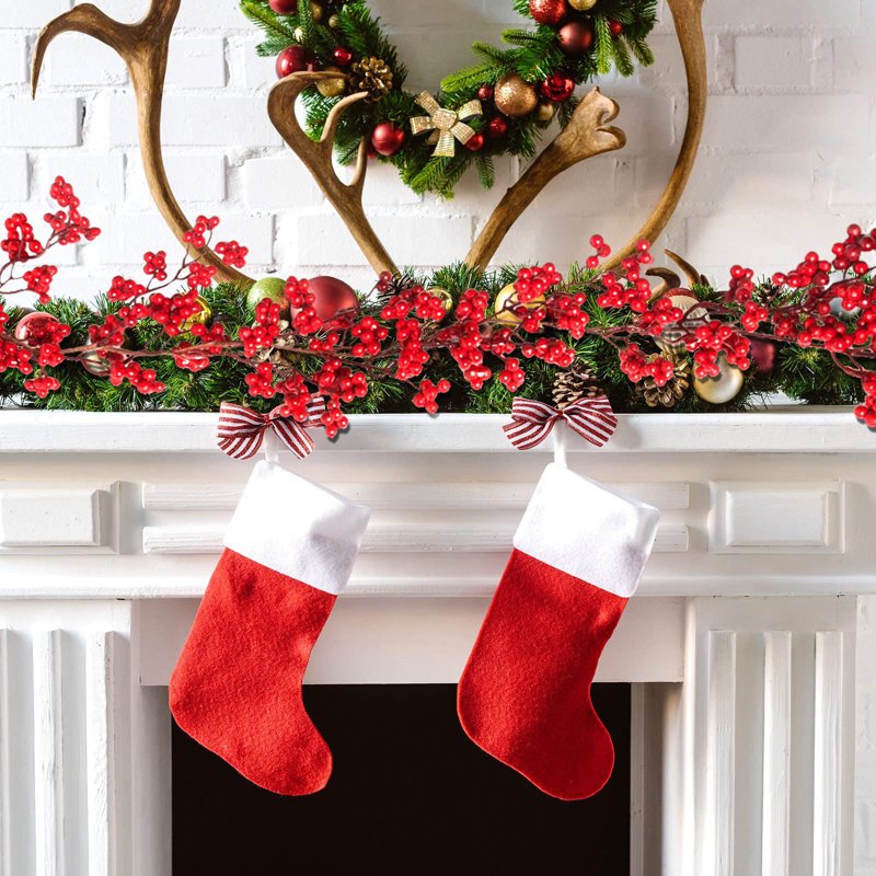Meitianfacai 5.9ft Red Berry Christmas Garland with Lights - Indoor Holiday Decor - Variation A