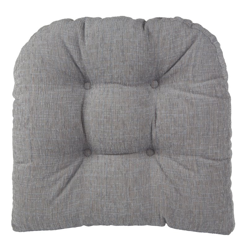 Non-Slip Polar Chenille Chair Cushions - Set of 2, Gray
