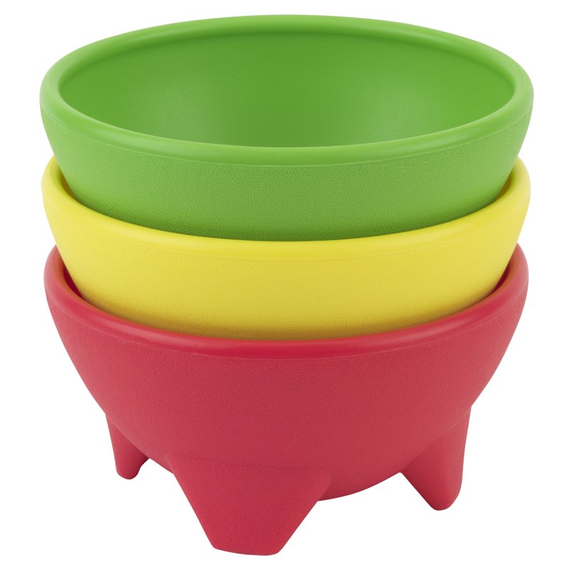 Large Plastic Salsa Bowl - 14oz Condiment Serving Dish, Red