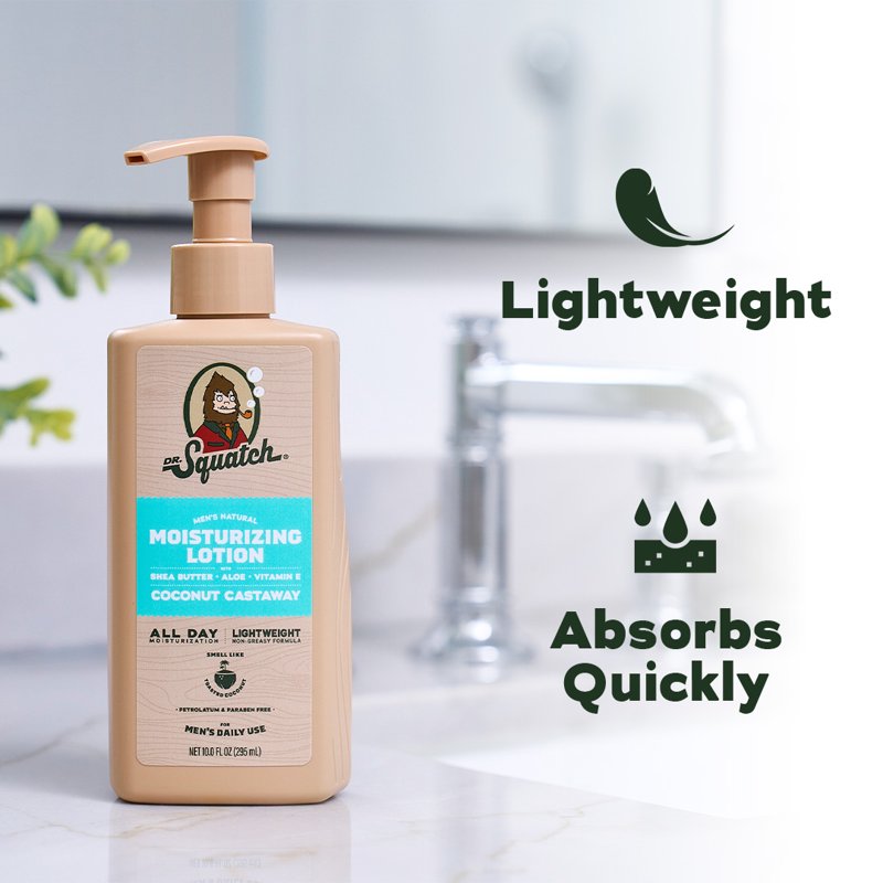 Natural Body Moisturizer Lotion for Men - Lightweight & Non-Greasy Formula