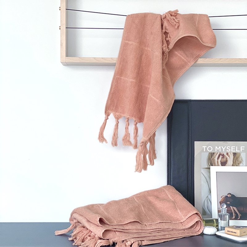Blue Turkish Cotton Hand Towel - Bohemian Farmhouse Style, 14x30 Inches, Unique Bargains