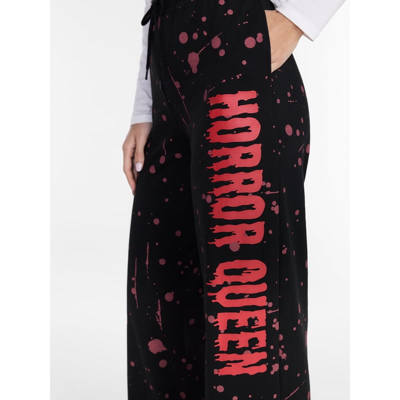 Halloween Horror Queen Wide Leg Jogger Pants - Black, S