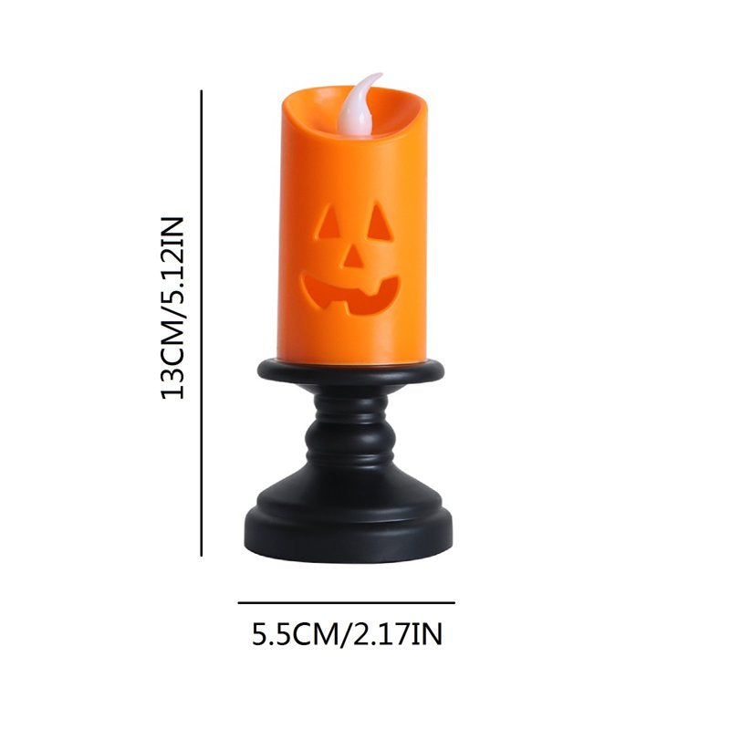 Halloween LED Candle Lights with Pumpkin Lanterns - Indoor Decor, 3 Pack - Halloween Decor A