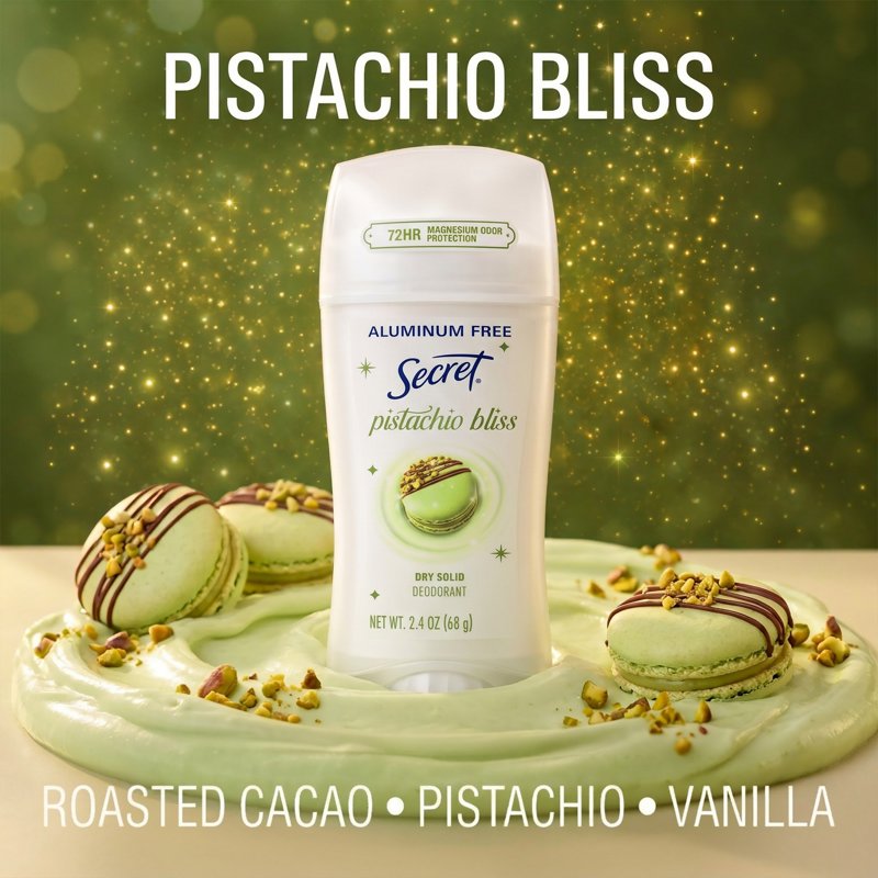 Aluminum-Free Deodorant, Pistachio Bliss Scent, 72-Hour Protection, 2.4 oz