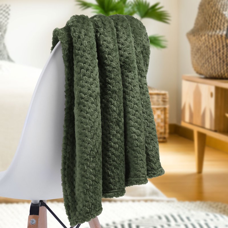 Flannel Fleece Velvet Blanket - 30x40 Inch, Army Green, Soft Warm Throw