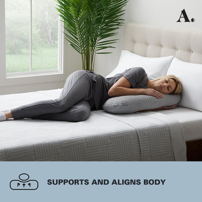 Allswell 8 Pack Oversized Wrap-Around Pillow Gray - Multi-Use Support & Anti-Microbial Cover