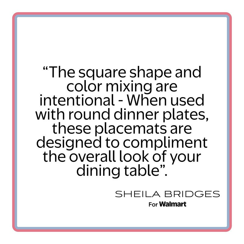 Philadelphia Collection Placemat Set - Blue, 14" x 14", 4 Count