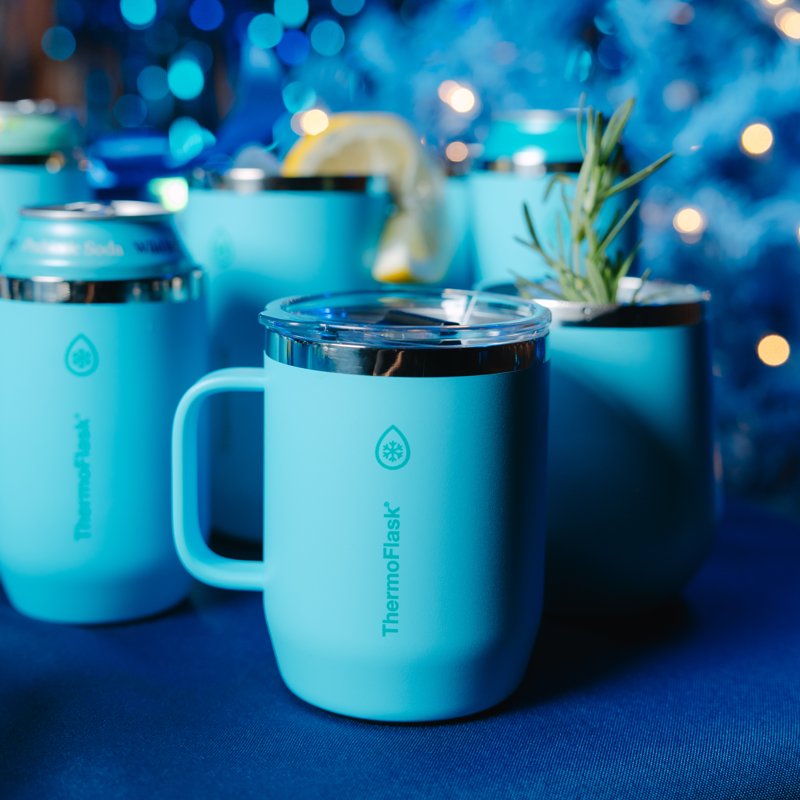 12 oz Insulated Coffee Mug - Vivid Blue - Double-Wall Design