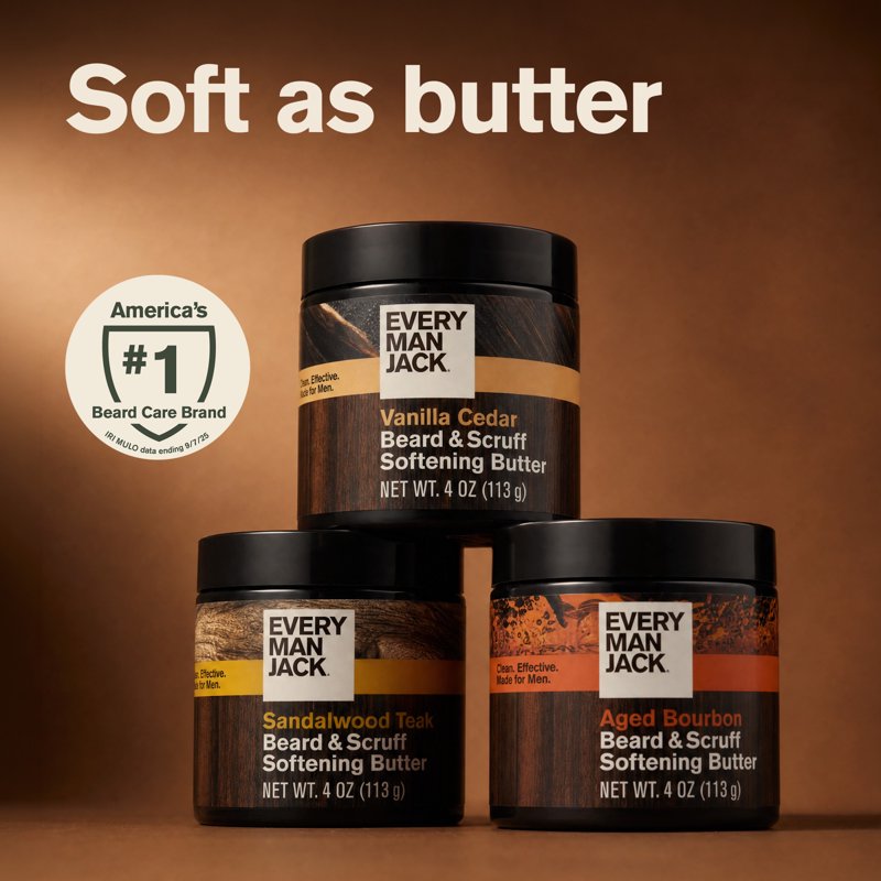 Beard Butter for Men - Softening & Hydrating with Shea & Coconut Oil - Vanilla & Cedar Scent - 4 oz