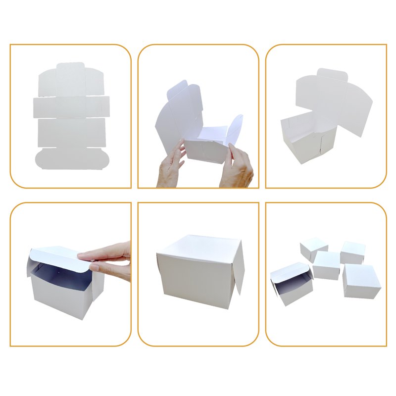 White Petite Cake Boxes with Windows - 5 Count, 5" x 5" x 3.5"