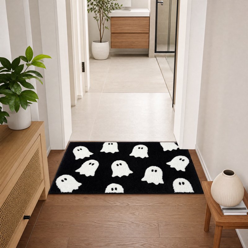 Halloween Ghost Doormat I - Soft Absorbent Microfiber Welcome Mat 16x24 Inches