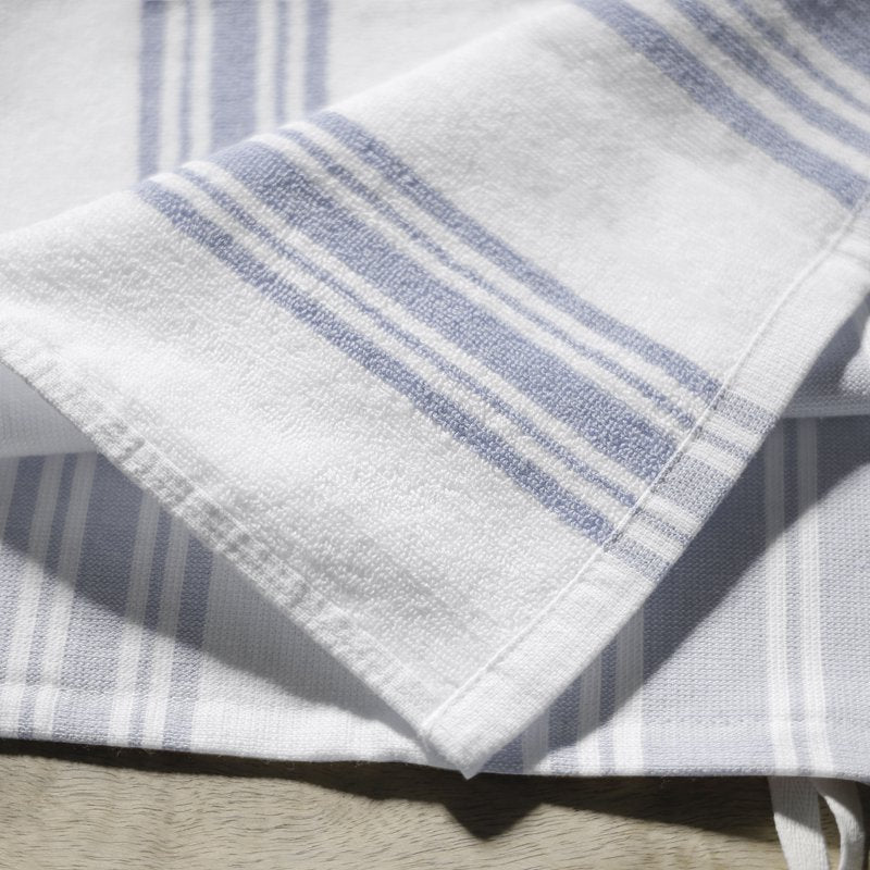Oversized Kitchen Towels 2 Pack - Blue Linen/White
