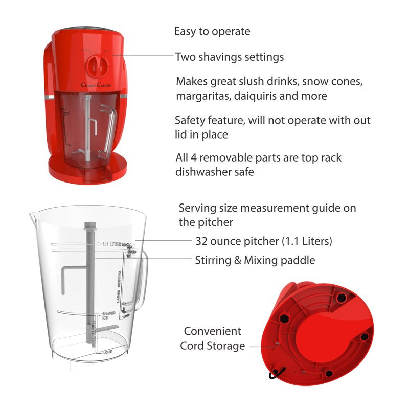 Frozen Drink Maker for Slushies and Margaritas - Red