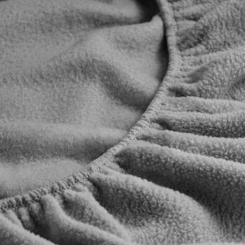 Bare Home Fleece Fitted Sheet Set - 2 Pack, Full XL, Gray, Plush Polar Fleece