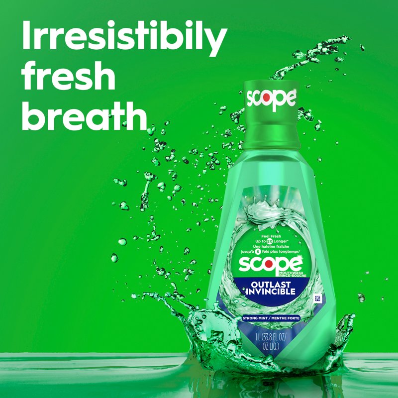 Fluoride Mouthwash, Alcohol-Free Fresh Mint Mouth Rinse, 1L Bottles (2 Pack)