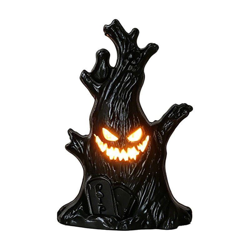 Black Tree Demon Halloween Lamp Eerie Table Decor Indoor Outdoor - Variation #314