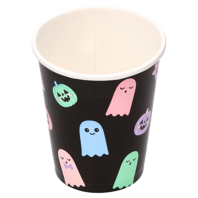 Halloween Ghosts Disposable Paper Cups 9 oz Multicolor 8 Pack