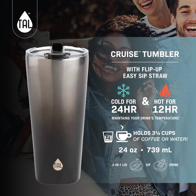 Stainless Steel Tumbler 25 oz - Purple Rainbow