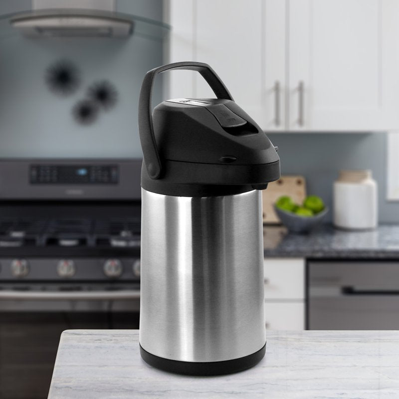 3L Stainless Steel Airpot - Insulated Hot Beverage Dispenser