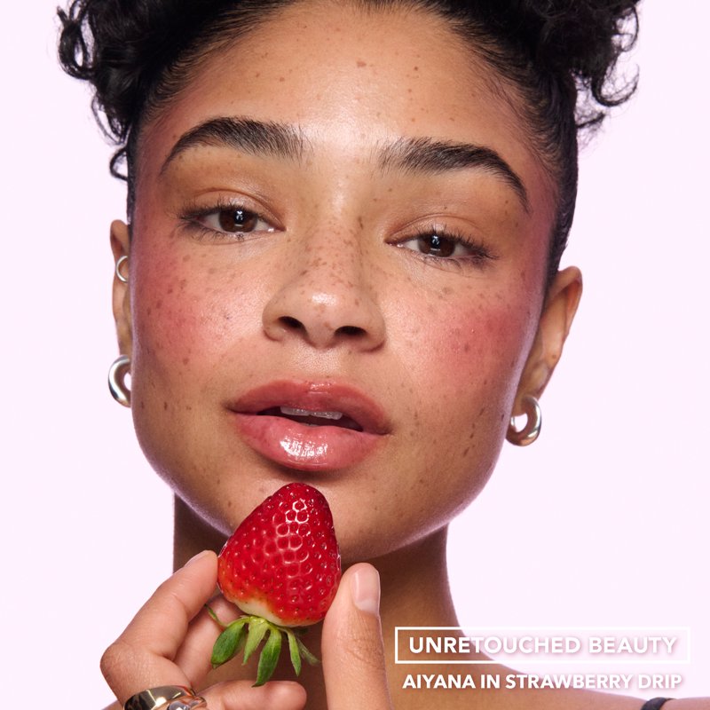 Hydrating Jelly Lip Oil - Strawberry Drip Tinted Gloss, 0.2 fl oz