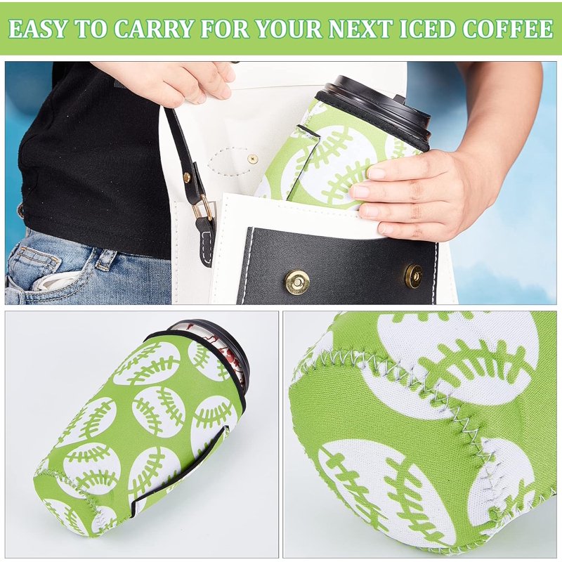 Reusable Neoprene Drink Sleeve Holder for Iced Coffee - 186x140mm