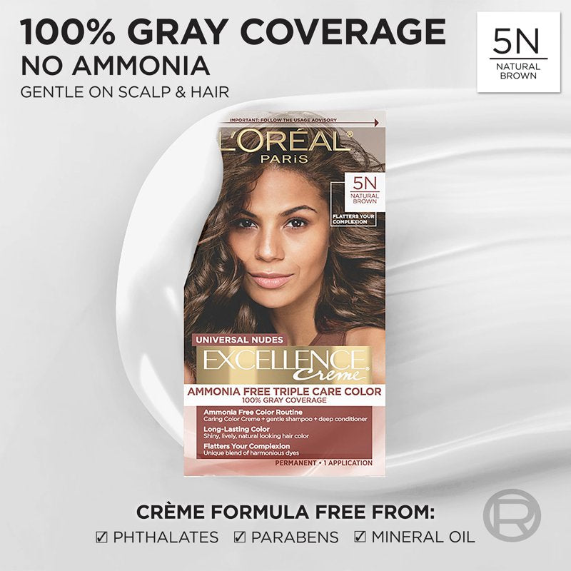 Permanent Hair Color Kit, Ammonia-Free Gray Coverage with Pro-Keratin