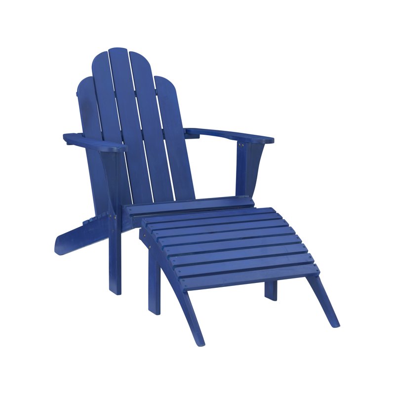 Adirondack Acacia Wood Ottoman - Blue Outdoor Furniture
