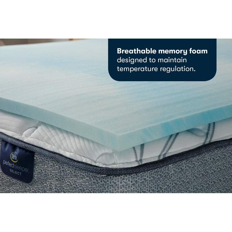Serta 1.5-Inch Cooling Memory Foam Mattress Topper Twin - Breathable Support