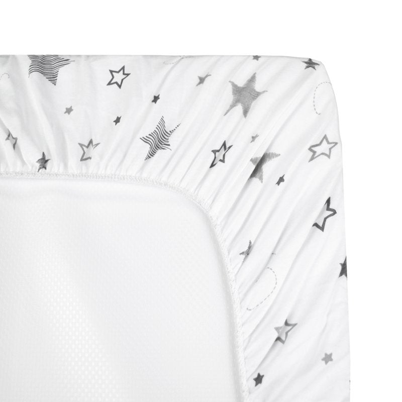 Gray Fitted Mini Crib Sheet 24x38 Inches for Baby Mattress - Variation White/Gray