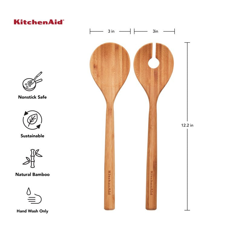 Bamboo Salad Server Set - Eco-Friendly Kitchen Utensils